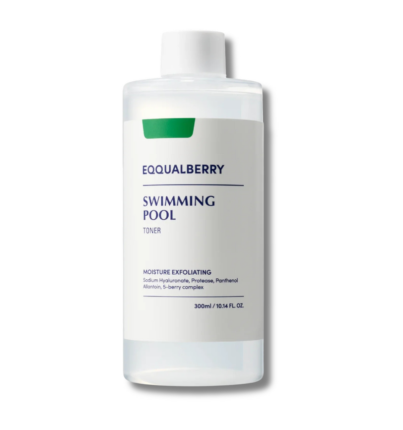 EQQUALBERRY Swimming Pool Daily Facial Toner 300ml – Low pH, hydrating toner with 8 Hyaluronic Acids and Berry Complex for smooth, nourished skin | The Velvet Method